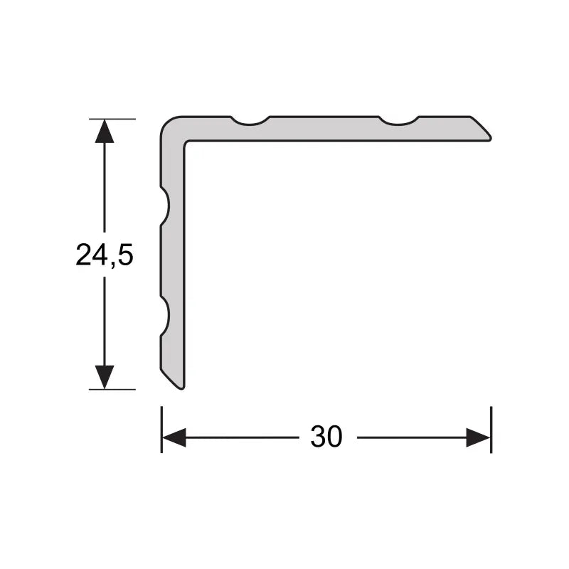 Hoeklijnprofiel zelfklevend 24,5 mm Zilver, 3 meter