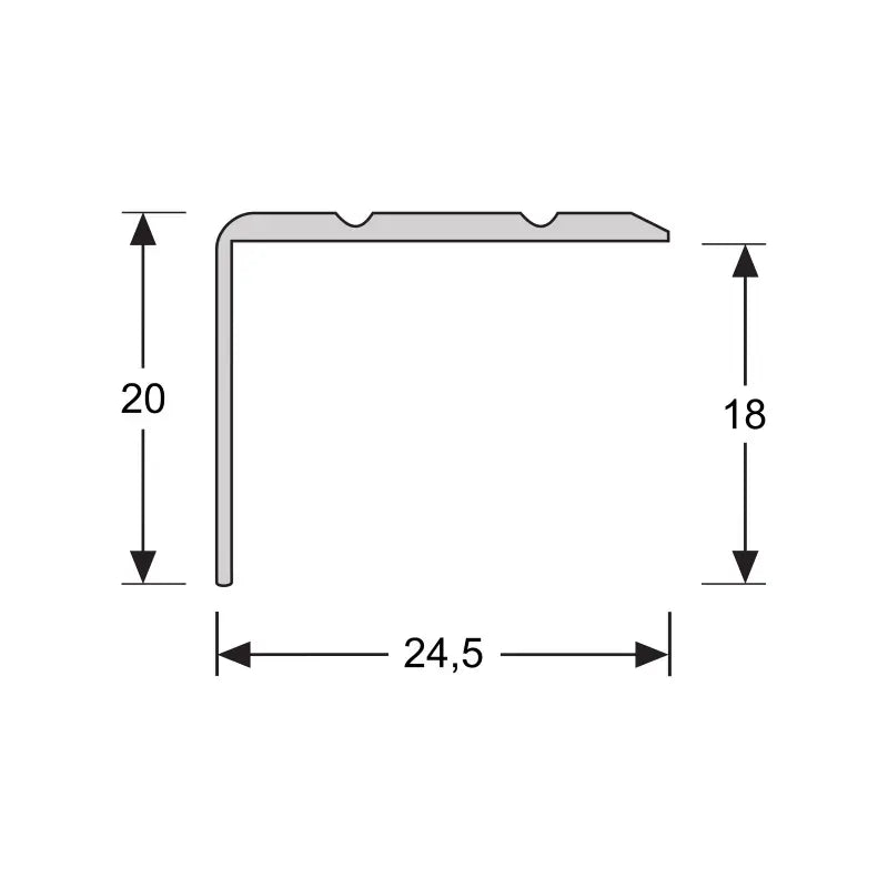 Hoeklijnprofiel zelfklevend 20 mm Zilver, 3 meter