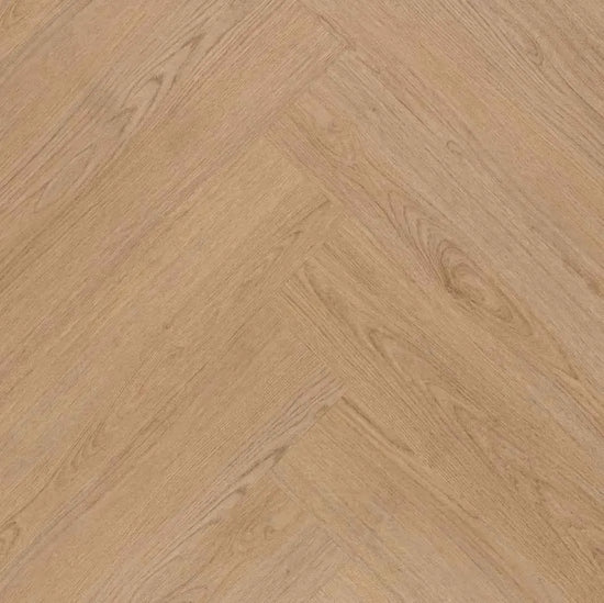Pure Visgraat Smoky Plak PVC in licht eiken visgraatpatroon met voelbare houtstructuur