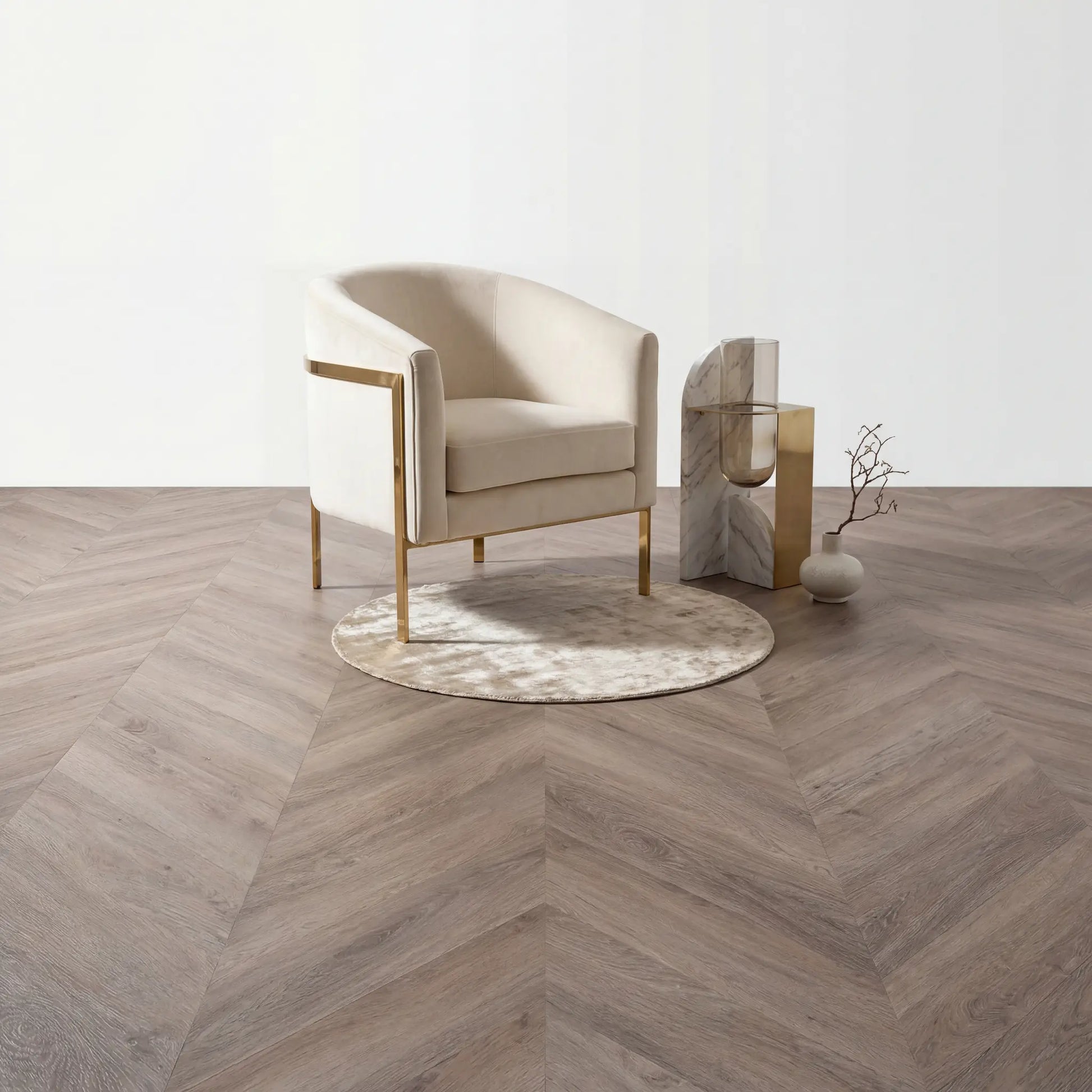 Lux Tenebrae Chevron Smoky Oak Plak PVC yarenza