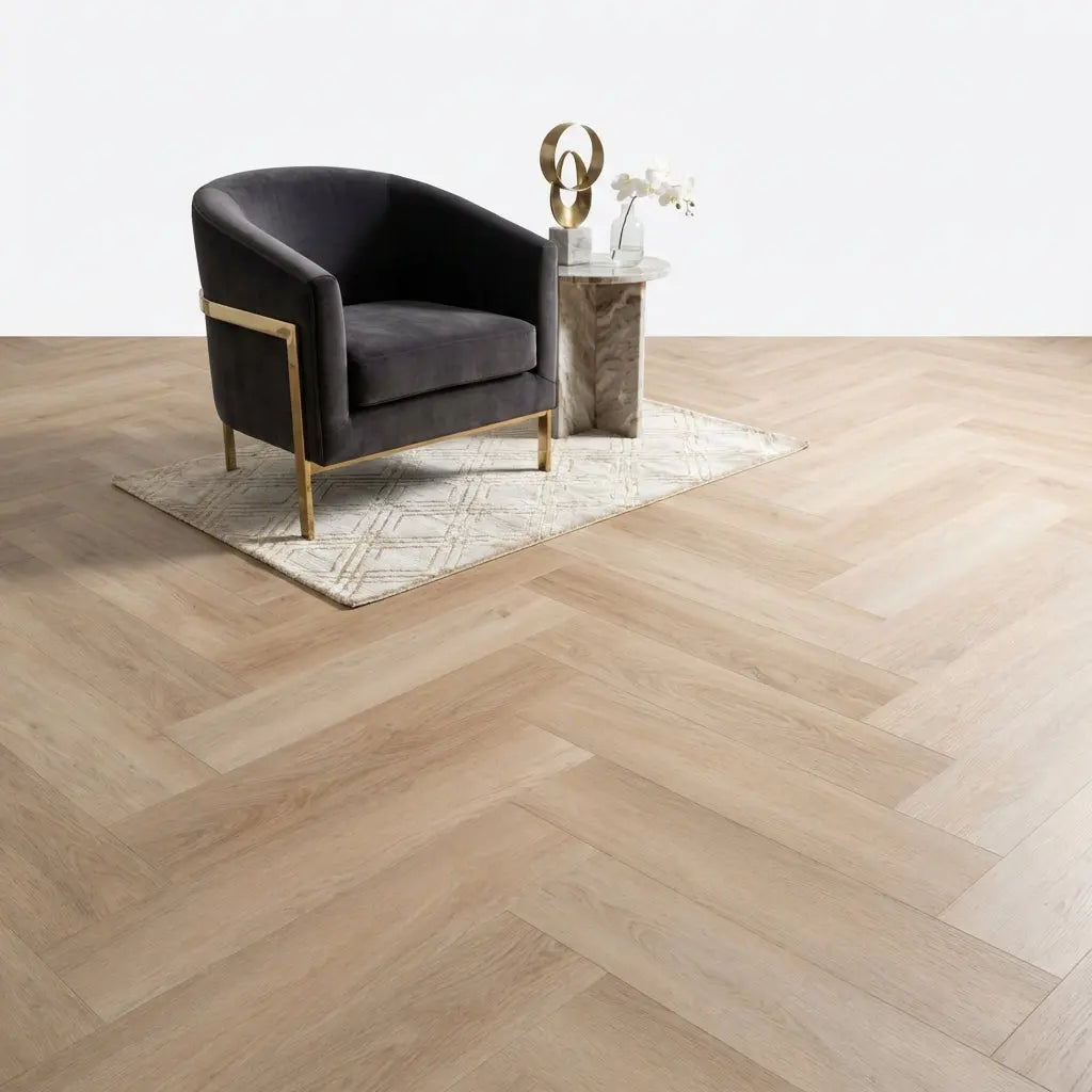 Madera Visgraat White Wash Smoky Plak PVC yarenza