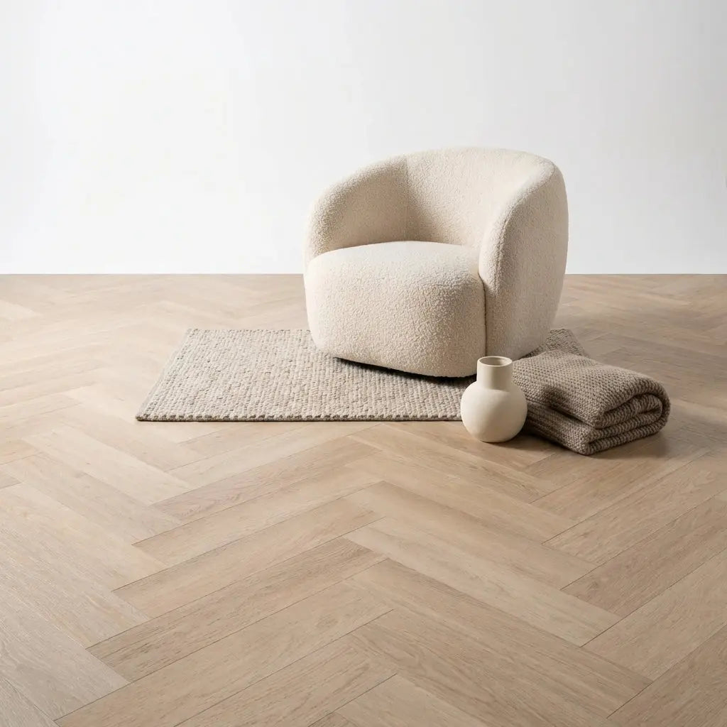 Madera Visgraat White Wash Smoky Plak PVC yarenza