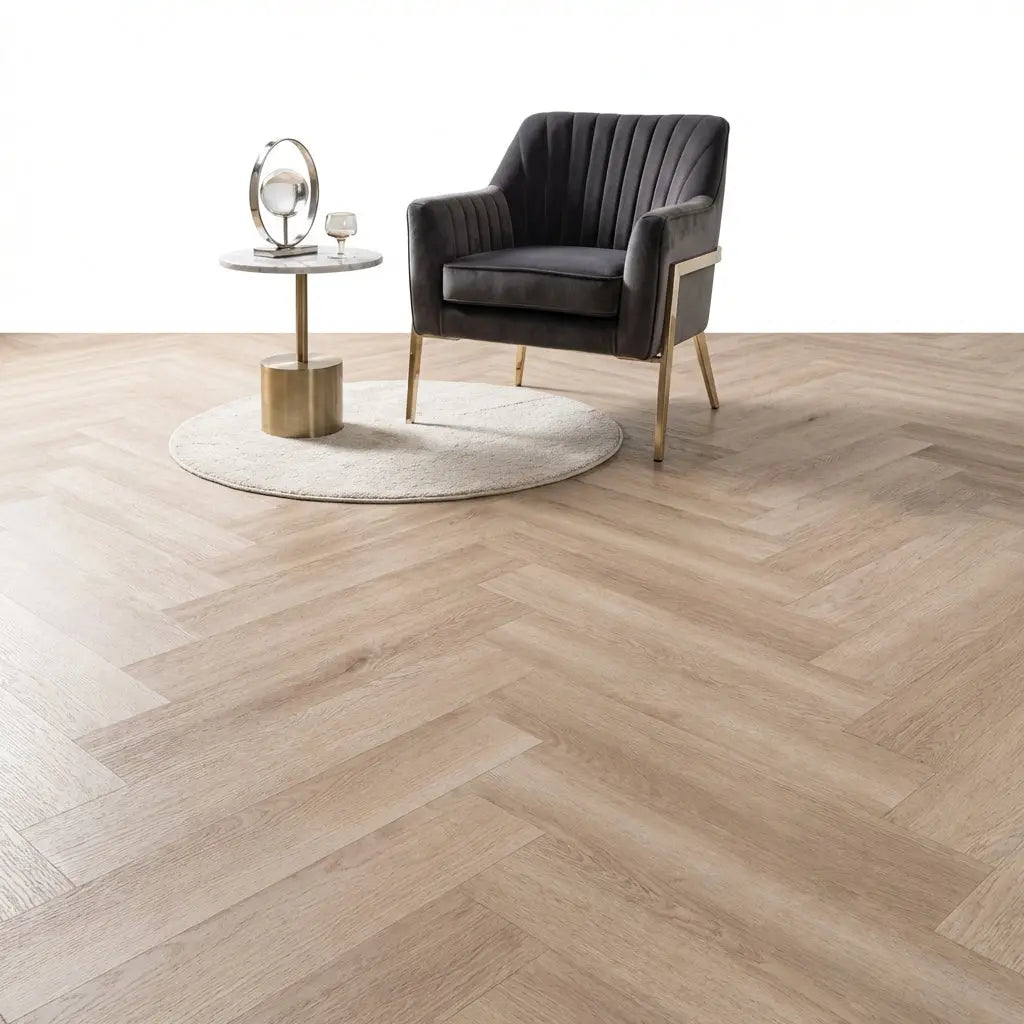 Lux Tenebrae Visgraat Natural Oak Plak PVC yarenza