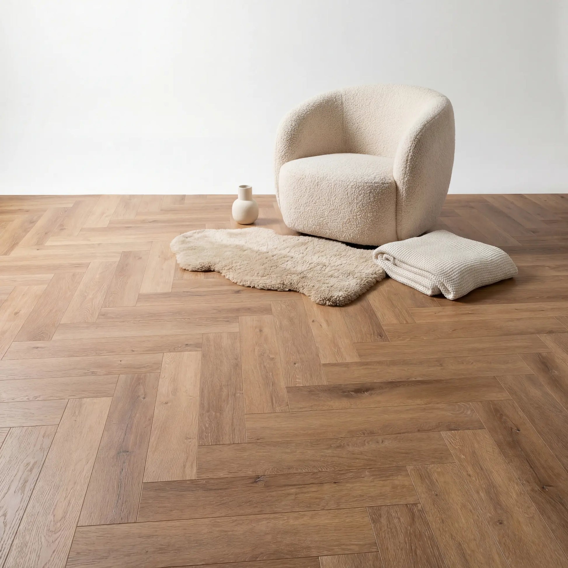 Lux Tenebrae Visgraat Warm Oak Plak PVC yarenza