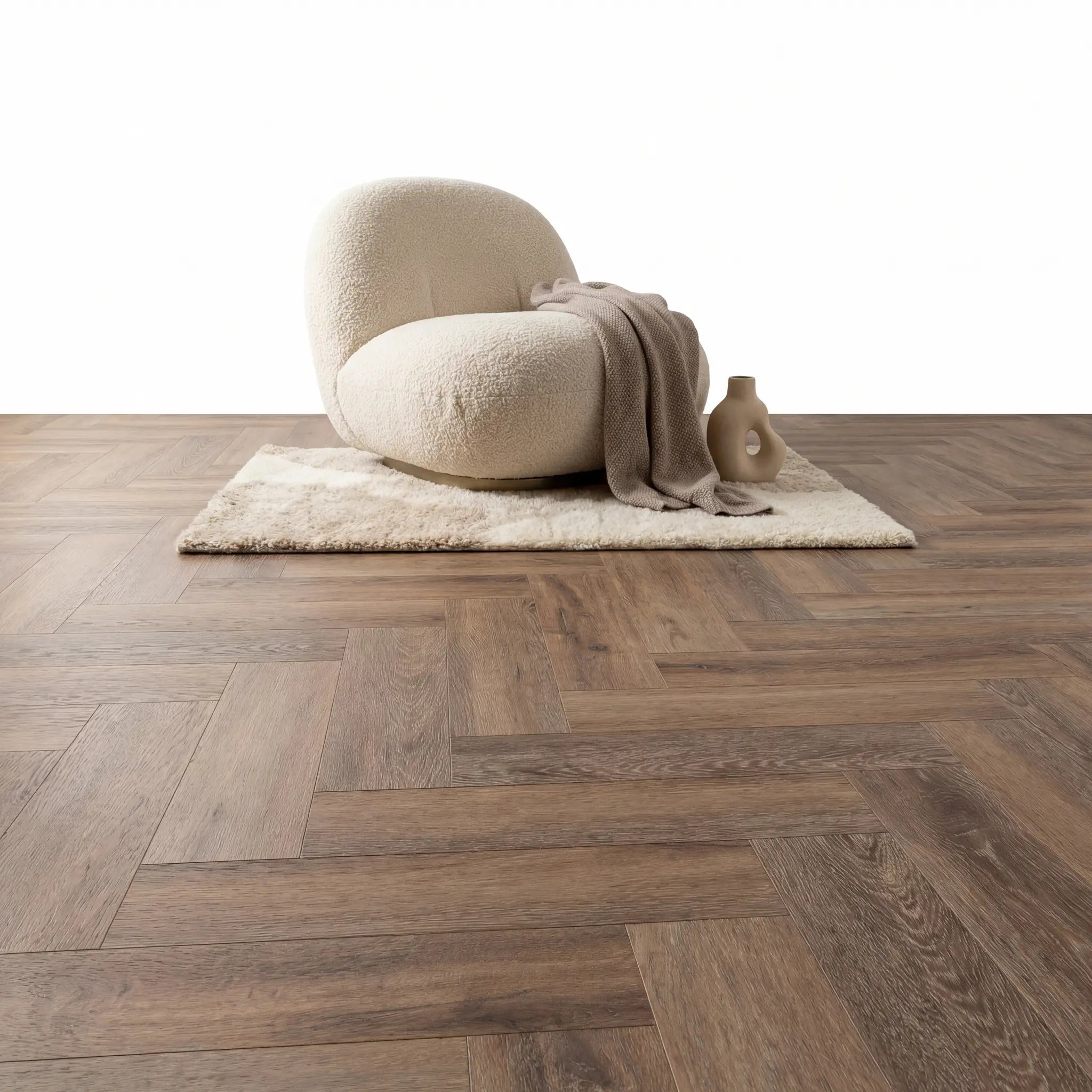 Lux Tenebrae Visgraat Dark Oak Plak PVC yarenza