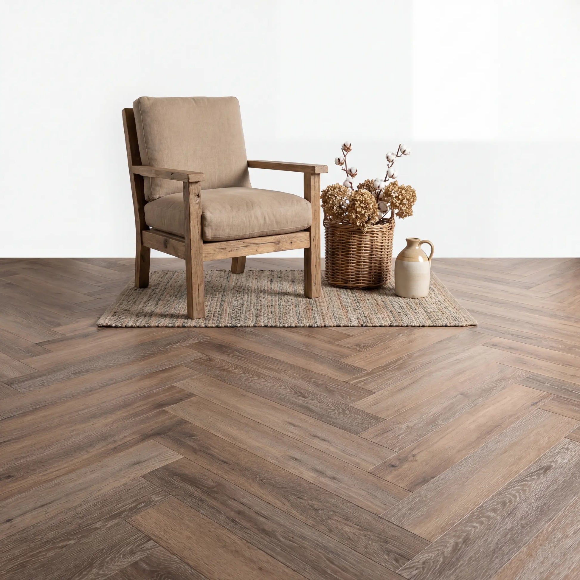 Lux Tenebrae Visgraat Dark Oak Plak PVC yarenza