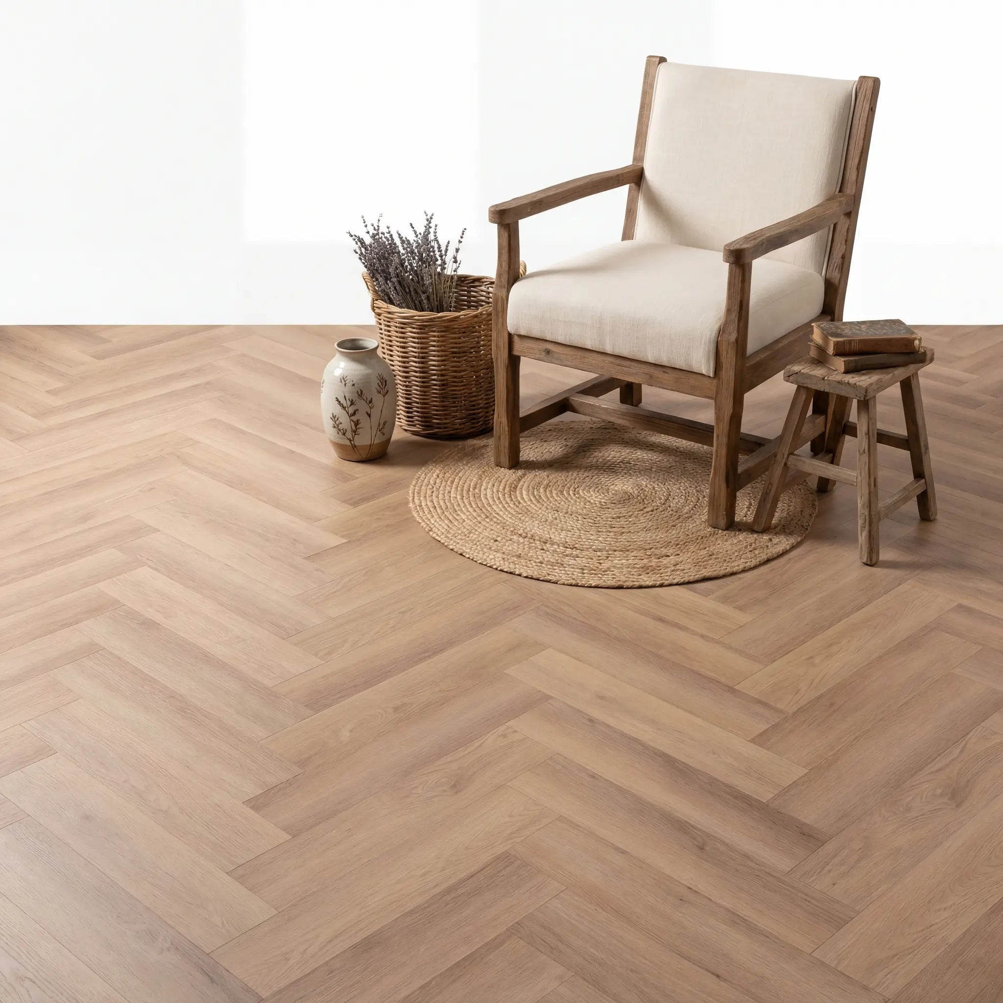 Altessa Visgraat White Wash Smoky Plak PVC yarenza