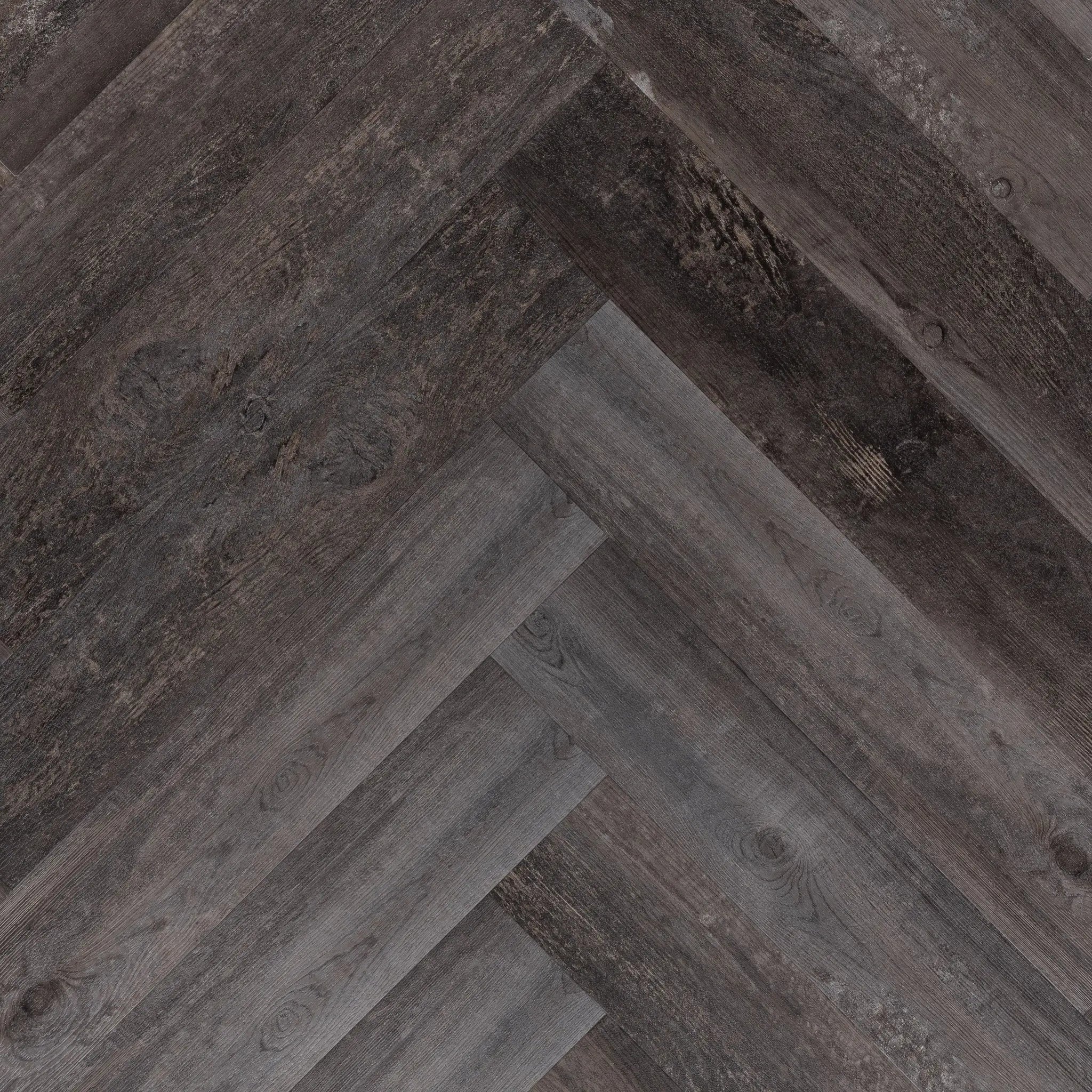 Lux Tenebrae Visgraat Charred Black Oak Plak PVC yarenza