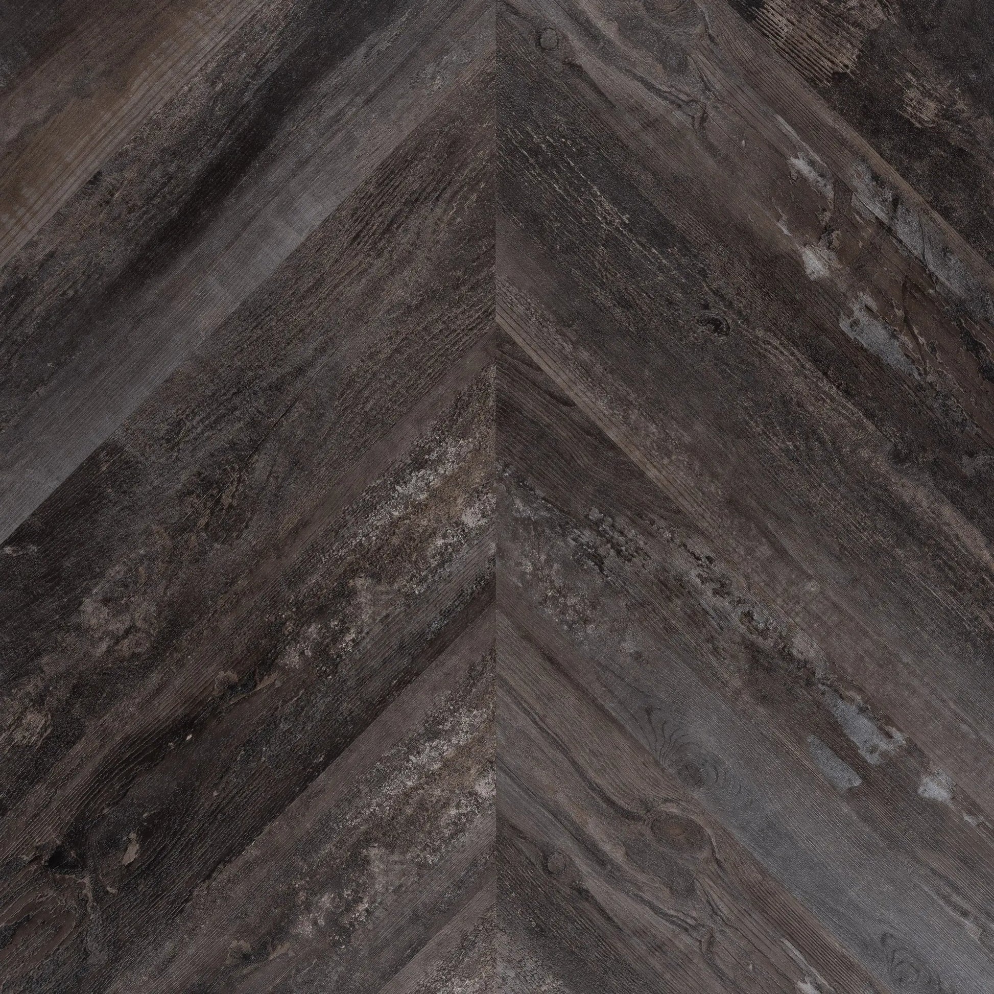 Lux Tenebrae Chevron Charred Black Oak Plak PVC yarenza